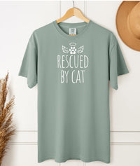 Load image into Gallery viewer, Rescued by Cat T-Shirt – Wellness Tee for Cat Lovers -  Support Cat Mom/Dad Comfort Colors Tee
