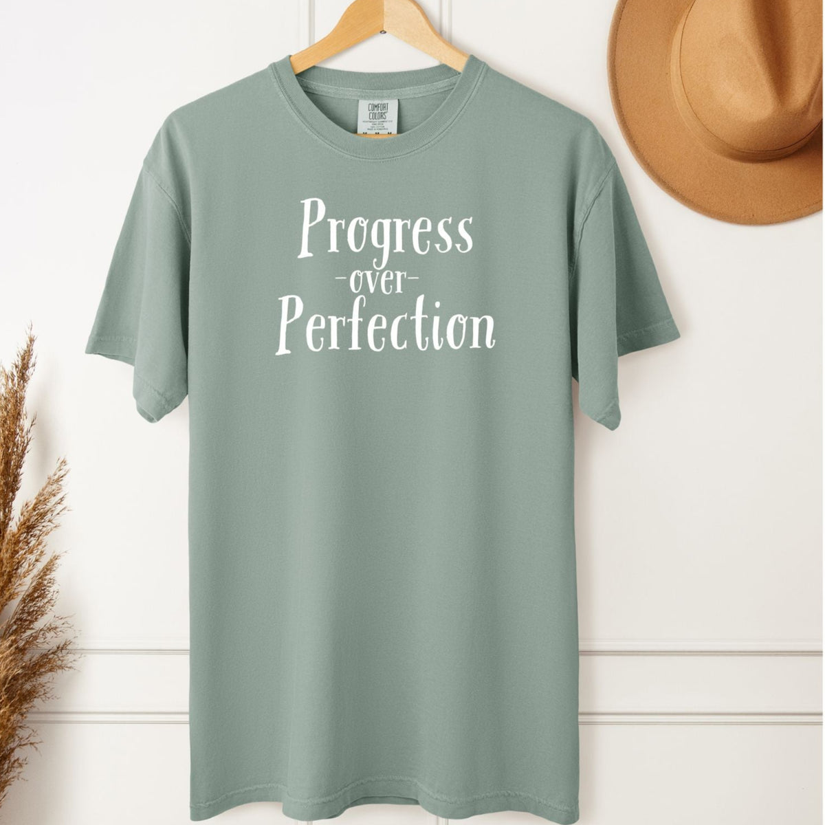 Progress Over Perfection Tee – Recovery Support T-Shirt for Women, Encouragement Comfort Colors Tee