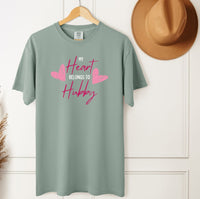Load image into Gallery viewer, My Heart Belongs To Hubby T-Shirt – Wifey Comfort Colors Tee
