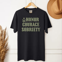 Load image into Gallery viewer, Honor Courage Sobriety T-Shirt – Recovery Tee for Military and Veterans
