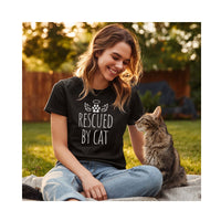 Load image into Gallery viewer, Rescued by Cat T-Shirt – Wellness Tee for Cat Lovers -  Support Cat Mom/Dad Comfort Colors Tee
