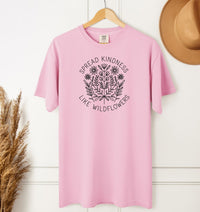 Load image into Gallery viewer, Spread Kindness like Wildflowers Unisex Vintage Style Crewneck T-Shirt - Positivity Wellness Shirt
