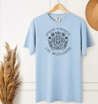 Load image into Gallery viewer, Spread Kindness like Wildflowers Unisex Vintage Style Crewneck T-Shirt - Positivity Wellness Shirt

