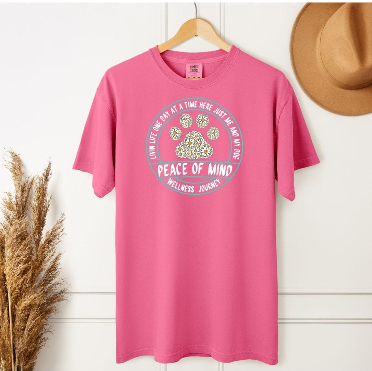 Livin One Day At A Time Dog Mom T-Shirt – Sober Living Comfort Colors Tee for Dog Lovers