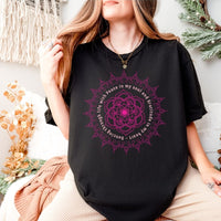 Load image into Gallery viewer, Dancing Through Life Mandala Tee – Unisex Heavyweight Crewneck T-Shirt with Positive Spiritual Message
