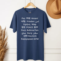 Load image into Gallery viewer, International Peace T-Shirt - Spread the Message in 22 Languages - Soft Cotton Tee for Everyone
