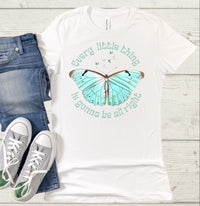 Load image into Gallery viewer, Every Little Thing Is Gonna Be Alright Butterfly Shirt – Premium Unisex Crewneck T-shirt
