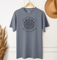 Load image into Gallery viewer, Spread Kindness like Wildflowers Unisex Vintage Style Crewneck T-Shirt - Positivity Wellness Shirt
