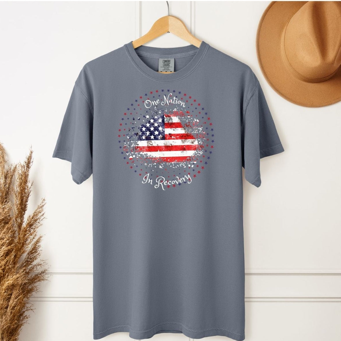 One Nation Under Recovery Patriotic T-Shirt – American Flag Fourth of July Tee