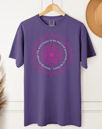 Load image into Gallery viewer, Dancing Through Life Mandala Tee – Unisex Heavyweight Crewneck T-Shirt with Positive Spiritual Message

