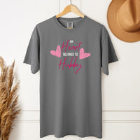 Load image into Gallery viewer, My Heart Belongs To Hubby T-Shirt – Wifey Comfort Colors Tee
