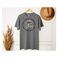 Load image into Gallery viewer, Retro Rocker Band Tee, Mushroom Vibe T-Shirt, Boho Band Tee, 70&#39;s Retro Graphic Shirt, Unisex Festival Comfort Colors Unisex TShirt
