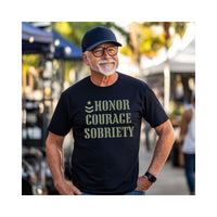 Load image into Gallery viewer, Honor Courage Sobriety T-Shirt – Recovery Tee for Military and Veterans
