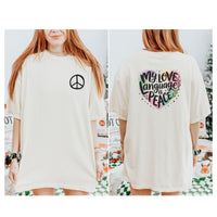 Load image into Gallery viewer, Vintage Heart Love Language T-Shirt – My Love Language Is Peace Tee with Dual Design
