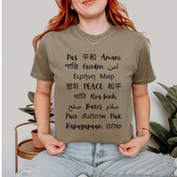 Load image into Gallery viewer, Multilingual PEACE T-Shirt, Peace Unisex Comfort Colors®, Spread Peace A Message of Humanity
