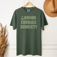 Load image into Gallery viewer, Honor Courage Sobriety T-Shirt – Recovery Tee for Military and Veterans
