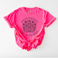 Load image into Gallery viewer, Spread Kindness like Wildflowers Unisex Vintage Style Crewneck T-Shirt - Positivity Wellness Shirt
