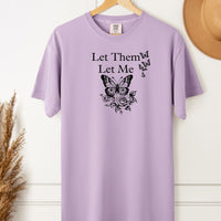 Load image into Gallery viewer, Let Them Let Me Butterfly Themed Wellness Tee – Unisex Heavyweight Comfort Colors T-Shirt
