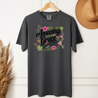 Load image into Gallery viewer, Amazing Grace Floral Tee for Women – Spiritual Based Comfort Colors T-Shirt