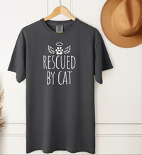 Load image into Gallery viewer, Rescued by Cat T-Shirt – Wellness Tee for Cat Lovers -  Support Cat Mom/Dad Comfort Colors Tee
