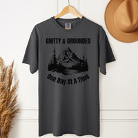 Load image into Gallery viewer, Gritty &amp; Grounded Sobriety Tee - Nature-Inspired One Day At A Time Gift for Men and Women in Recovery
