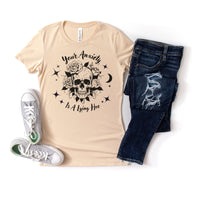 Load image into Gallery viewer, &#39;Your Anxiety is a Lying Hoe&#39; Fitted Tee - Funny Anxiety Tshirt , Snarky Mental Health Skull Tee
