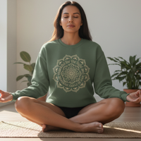 Load image into Gallery viewer, Thankful- For the Love and Light Classic Unisex Crewneck Sweatshirt - Mandala Design Gildan 18000
