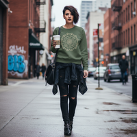 Load image into Gallery viewer, Thankful- For the Love and Light Classic Unisex Crewneck Sweatshirt - Mandala Design Gildan 18000
