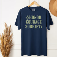 Load image into Gallery viewer, Honor Courage Sobriety T-Shirt – Recovery Tee for Military and Veterans
