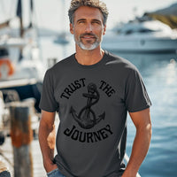 Load image into Gallery viewer, Trust The Journey Shirt | Recovery Faith Based Inspirational Tee | Nautical Sobriety Gift
