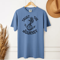 Load image into Gallery viewer, Trust The Journey Shirt | Recovery Faith Based Inspirational Tee | Nautical Sobriety Gift

