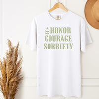 Load image into Gallery viewer, Honor Courage Sobriety T-Shirt – Recovery Tee for Military and Veterans
