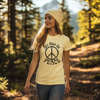 Load image into Gallery viewer, Get High On Peace Fitted T-Shirt – Hippie Peace Sign Tee, Peace Shirt, Festival Shirt, Retro Peace Sign Lover Tee, 70&#39;s Peace Sign Concert Tee
